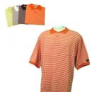 Confidence STRIPE POLO Golf Shirt - ORANGE 